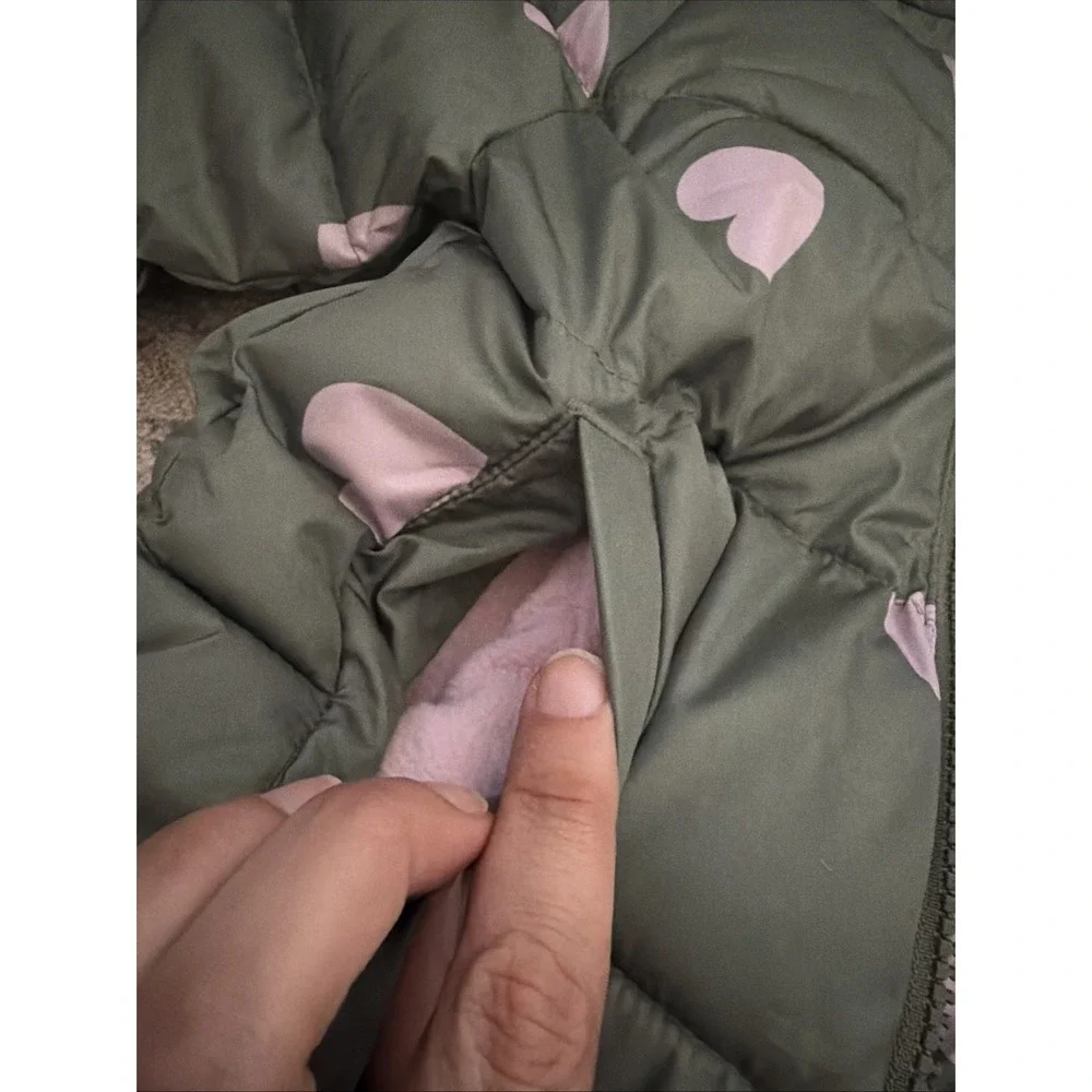 Gap baby girls cold control puffer jacket pink hearts #babygirlsjacket 12-18 Mo